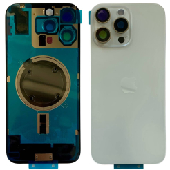 Задня кришка корпуса iPhone 16 Pro Max white, зі склом камери, MagSafe, 1:1 Original