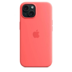 Чехол Silicone Case 1:1 for iPhone 15 with MagSafe animation, guava