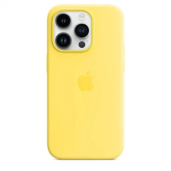 Чехол Silicone Case 1:1 for iPhone 14 Pro Max with MagSafe animation, canary yellow