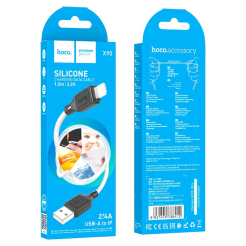 Кабель Hoco X90 Silicone USB to Lightning 1m white