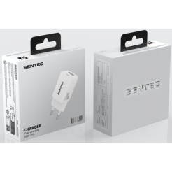 МЗП 2Port SENTEO S-03 USB+USB-C PD | QC3.0 20W (CE Сертифікат) white