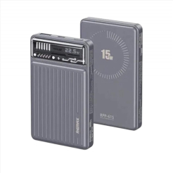Power bank REMAX RPP-615 PD20W+QC3.0(22.5W) 10000 mAh с быстрой и беспроводной зарядкой MagSafe Grey