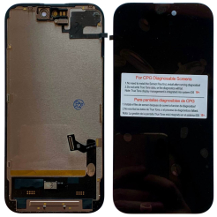Дисплей iPhone 15 black, з рамкою, CPG Soft OLED (без помилки) | З верхнім шлейфом
