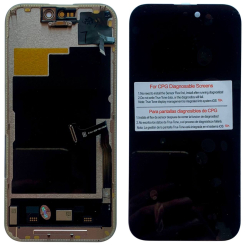 Дисплей iPhone 15 Pro black, з рамкою, CPG Soft OLED 120Hz (без помилки) | З верхнім шлейфом