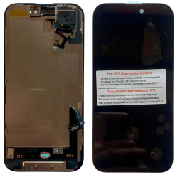 Дисплей iPhone 16 black, з рамкою, CPG Soft OLED 120Hz (без помилки) | З верхнім шлейфом