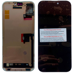 Дисплей iPhone 16 Pro Max black, з рамкою, CPG Soft OLED 120Hz (без помилки) | З верхнім шлейфом