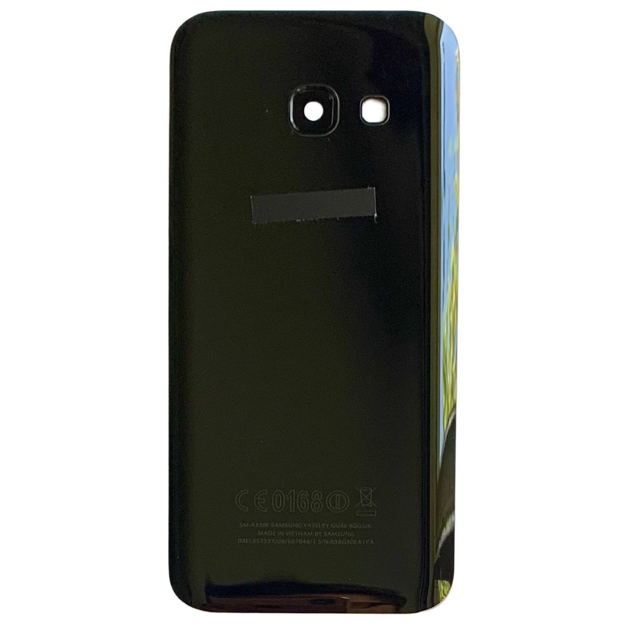 Задняя крышка Samsung A320 Galaxy A3 2017 black (со стеклом камеры)