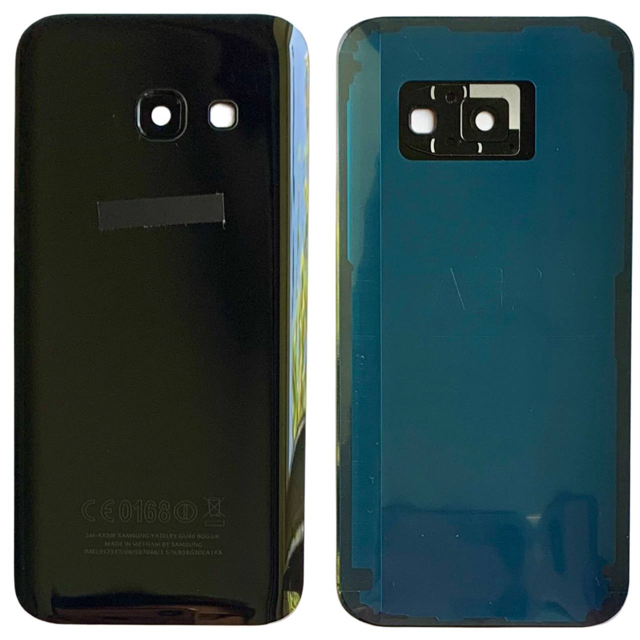 Задняя крышка Samsung A320 Galaxy A3 2017 black (со стеклом камеры)