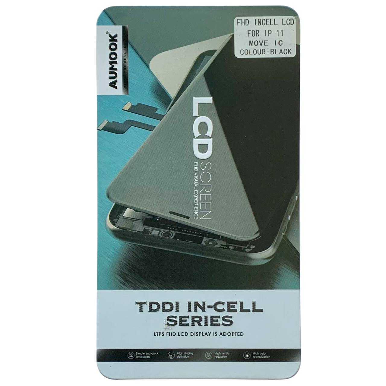 Дисплей iPhone 11 black, с рамкой, AUMOOK FHD INCELL
