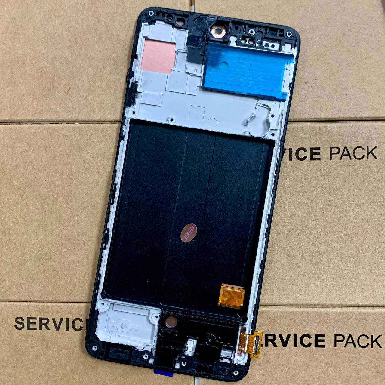 Дисплей Samsung A515 Galaxy A51 2020 black, з рамкою, OLED (Оригінальний розмір матриці)