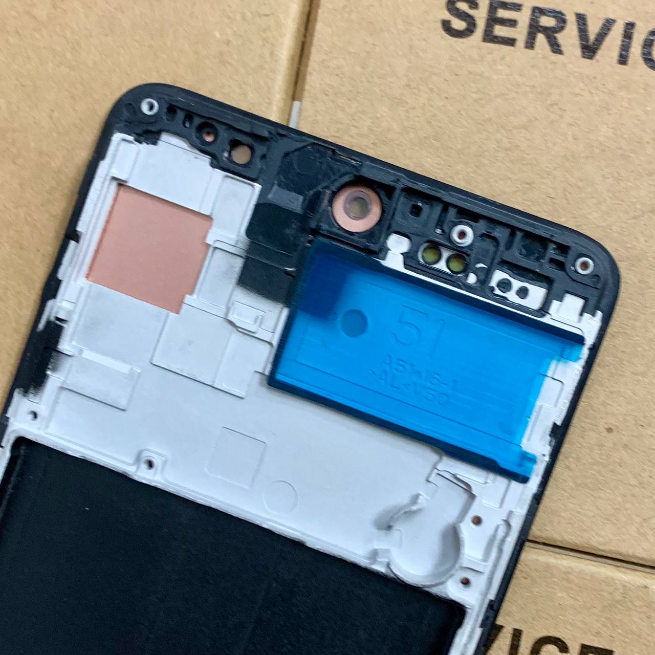 Дисплей Samsung A515 Galaxy A51 2020 black, з рамкою, OLED (Оригінальний розмір матриці)