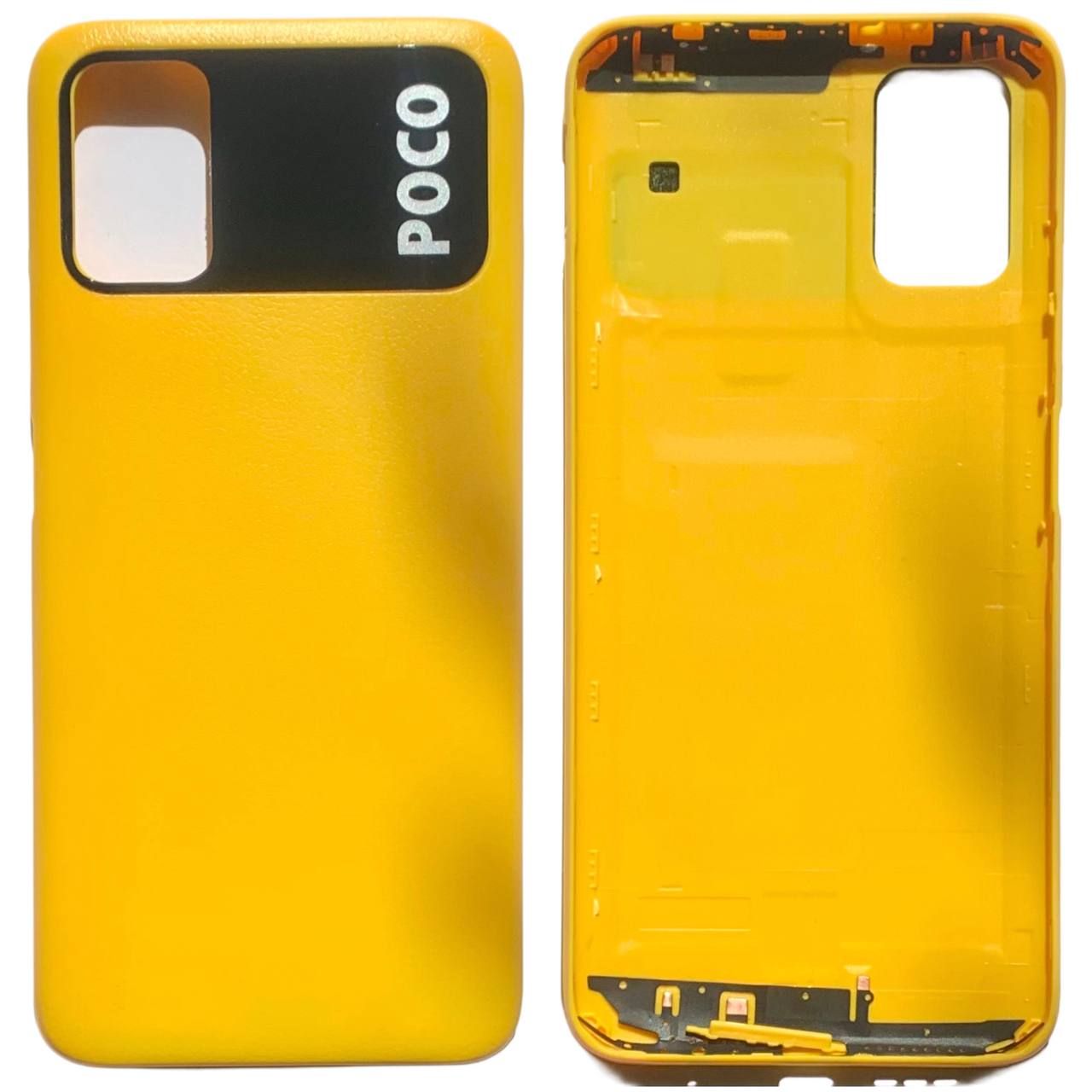 Задняя кришка Xiaomi Poco M3 yellow (без стекла камеры)