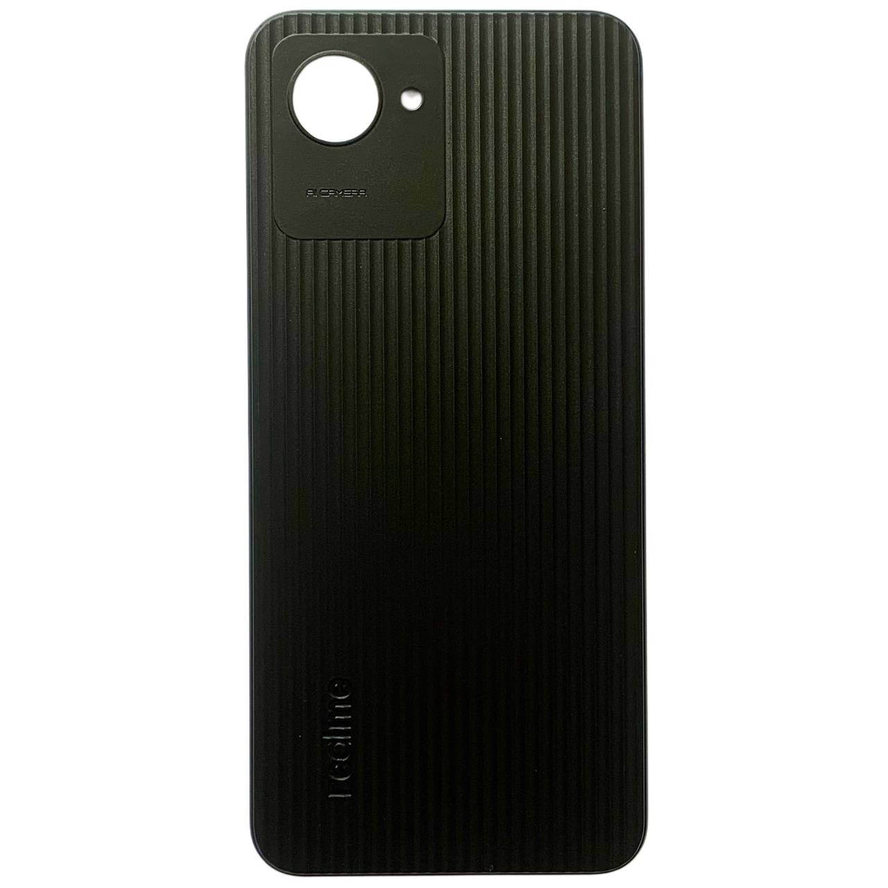 Задняя крышка Realme C30 black (без стекла камеры)