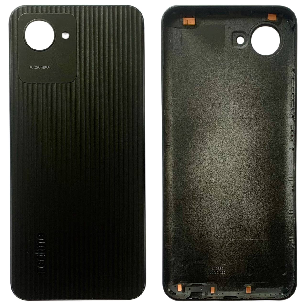 Задняя крышка Realme C30 black (без стекла камеры)