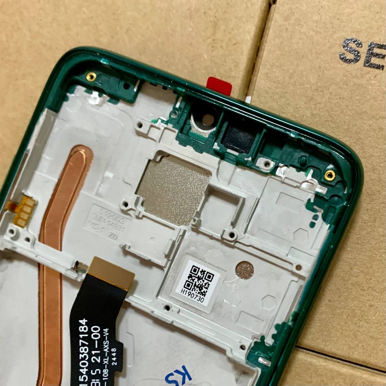 Дисплей Xiaomi Redmi Note 8 Pro green, з рамкою, Original (PRC)