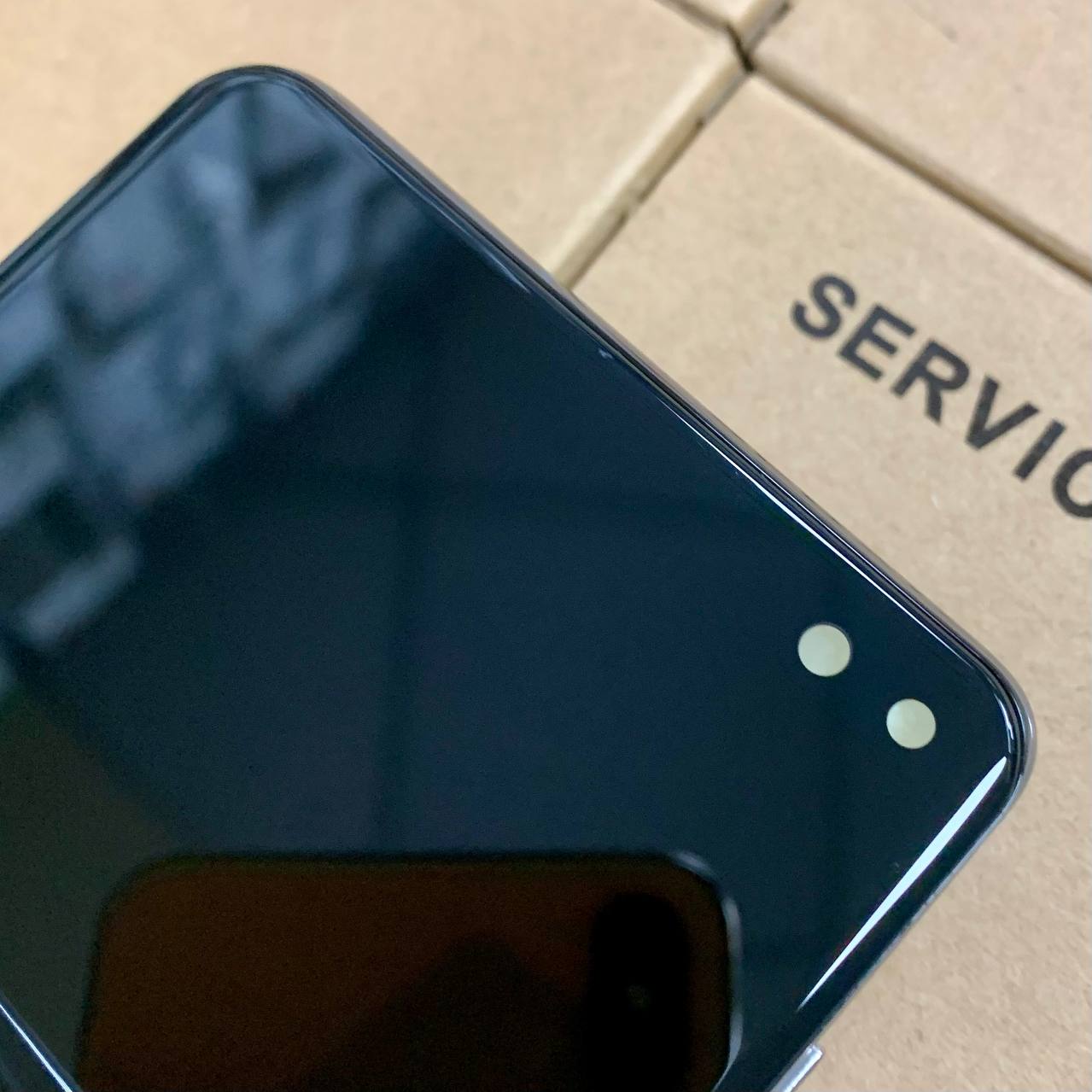 Дисплей Samsung G975 Galaxy S10 Plus black, с рамкой, IPS (Краи дисплея не округлены)
