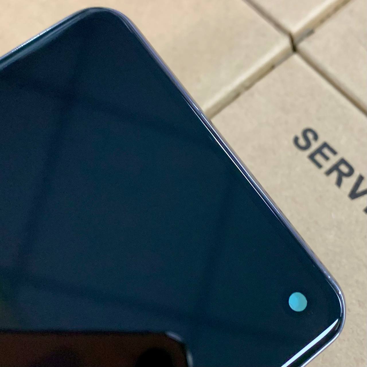 Дисплей Samsung G973 Galaxy S10 black, с рамкой, IPS (Краи дисплея не округлены)