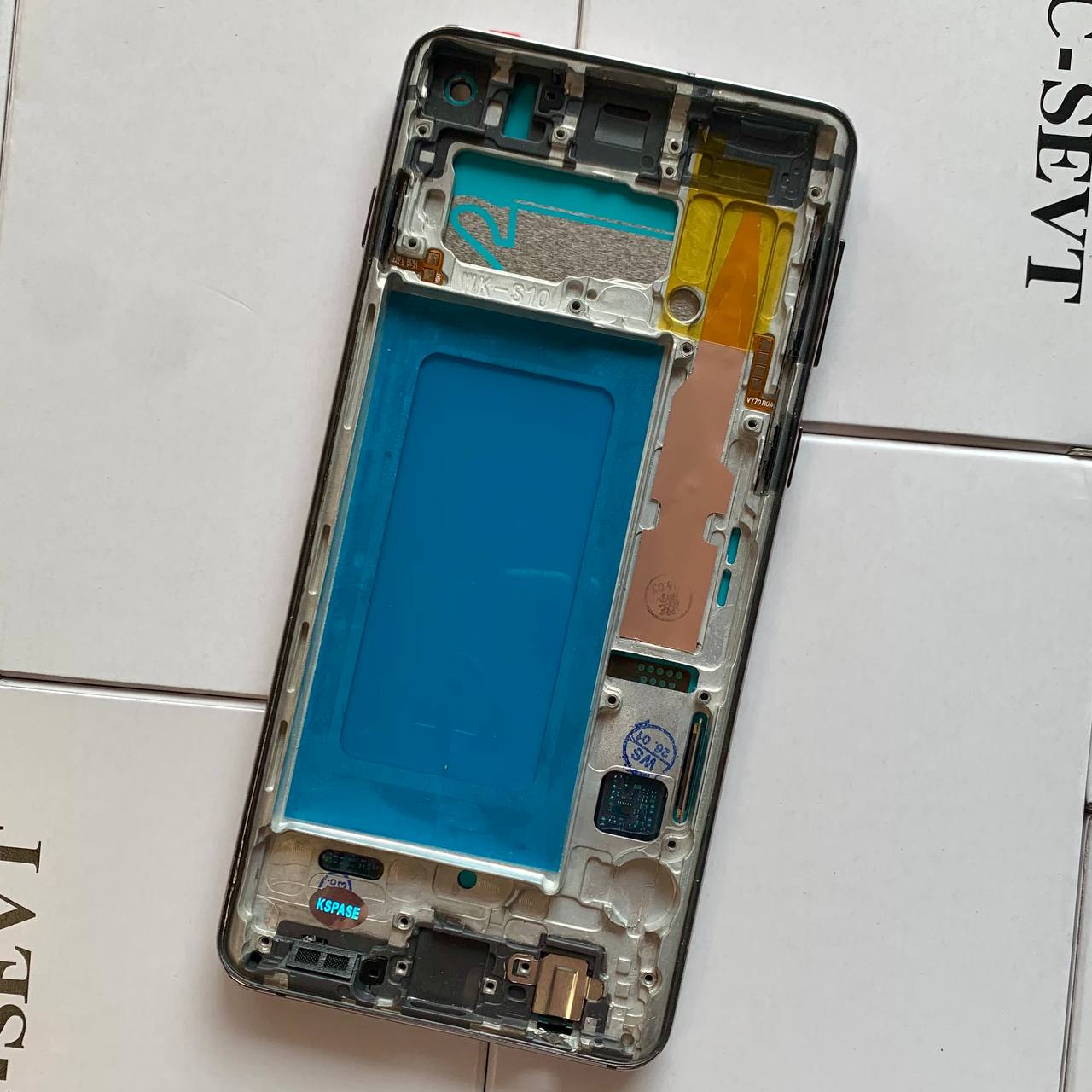 Дисплей Samsung G973 Galaxy S10 black, з рамкою, IPS (Краї дисплею не заокруглені)