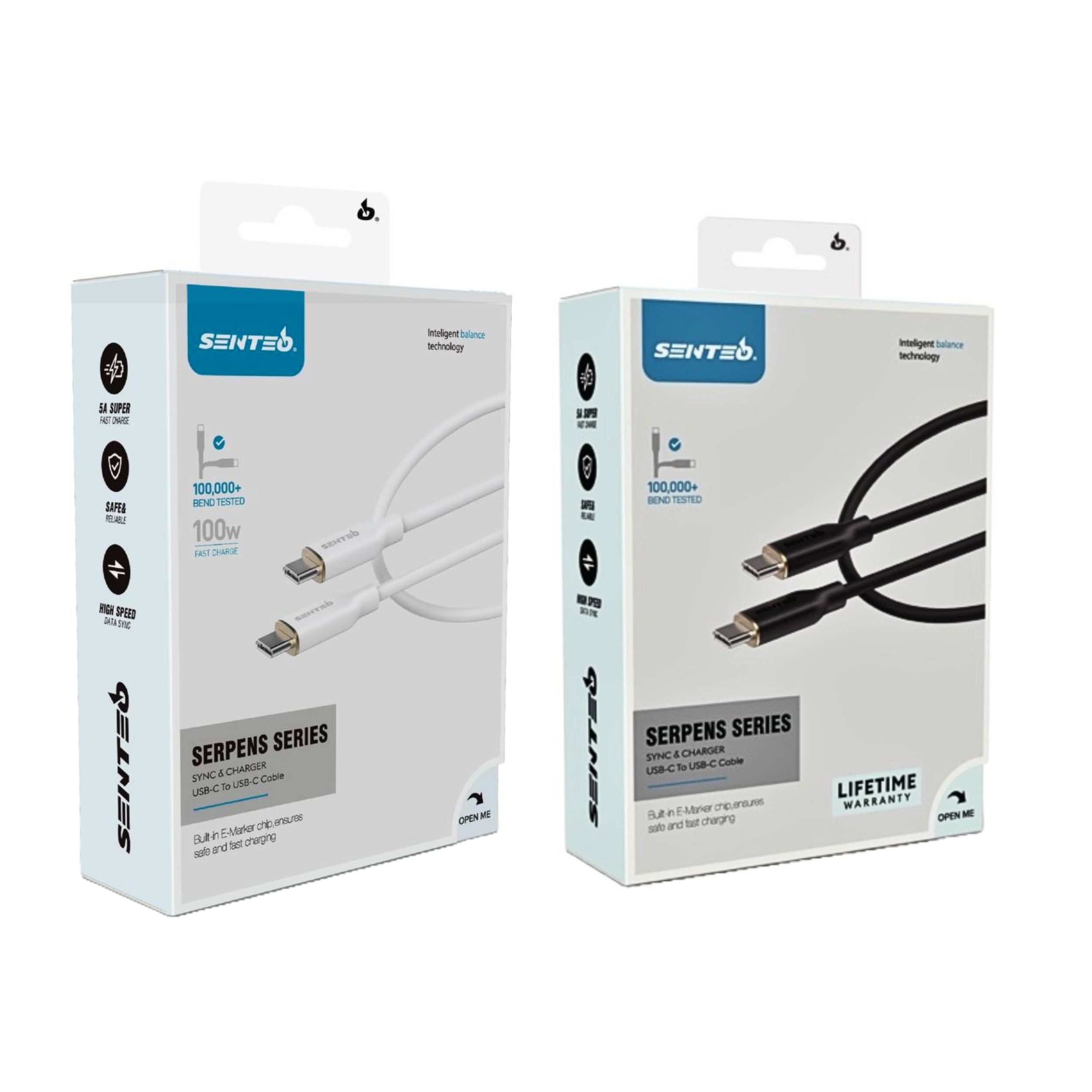 Кабель SENTEO SL-01 Silicone 100W Type-C to Type-C white