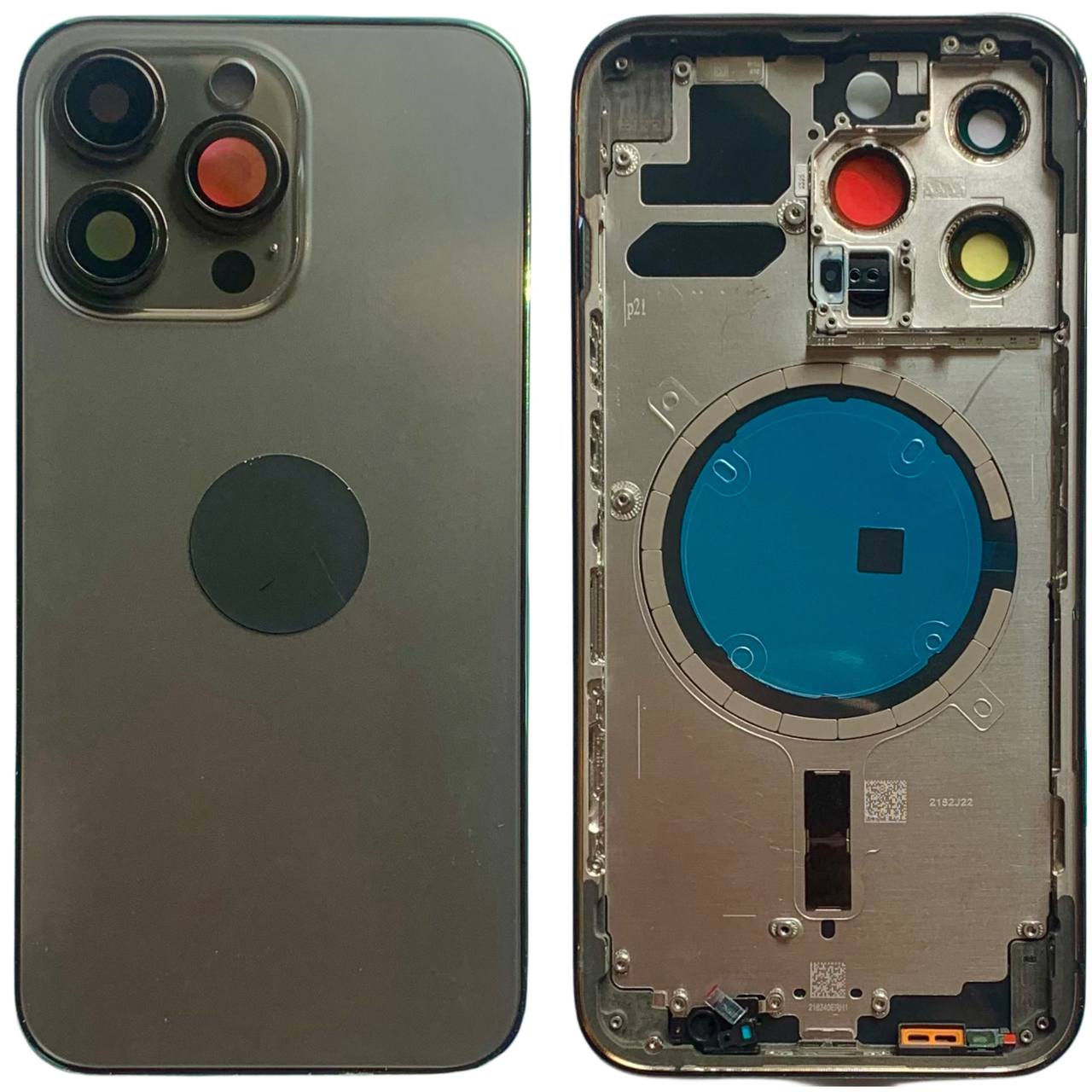 Корпус iPhone 13 Pro Black в сборе с держателем SIM, кнопками, магнитами и сеткой, USA Original
