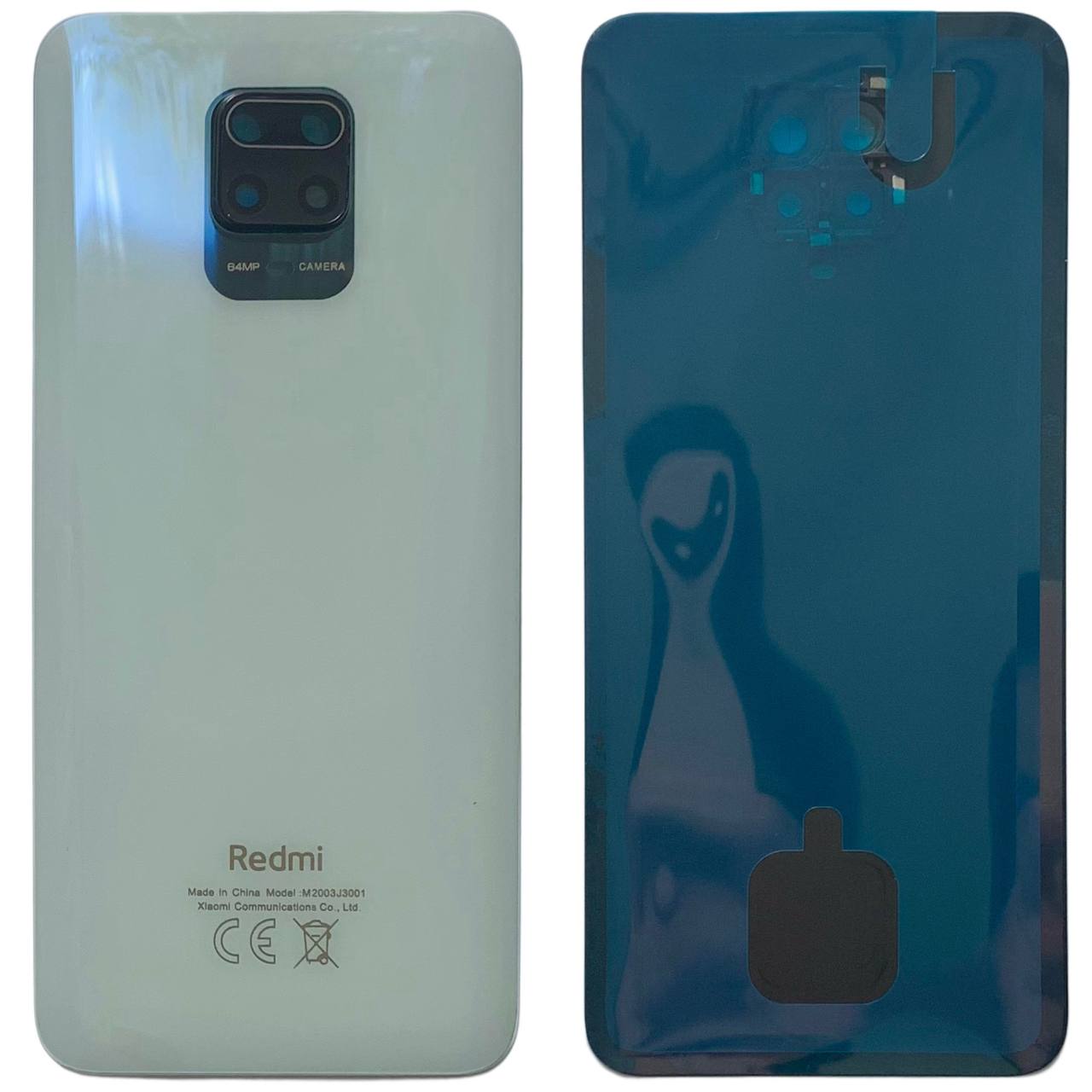 Задня кришка Xiaomi Redmi Note 9S white (зі склом камери)