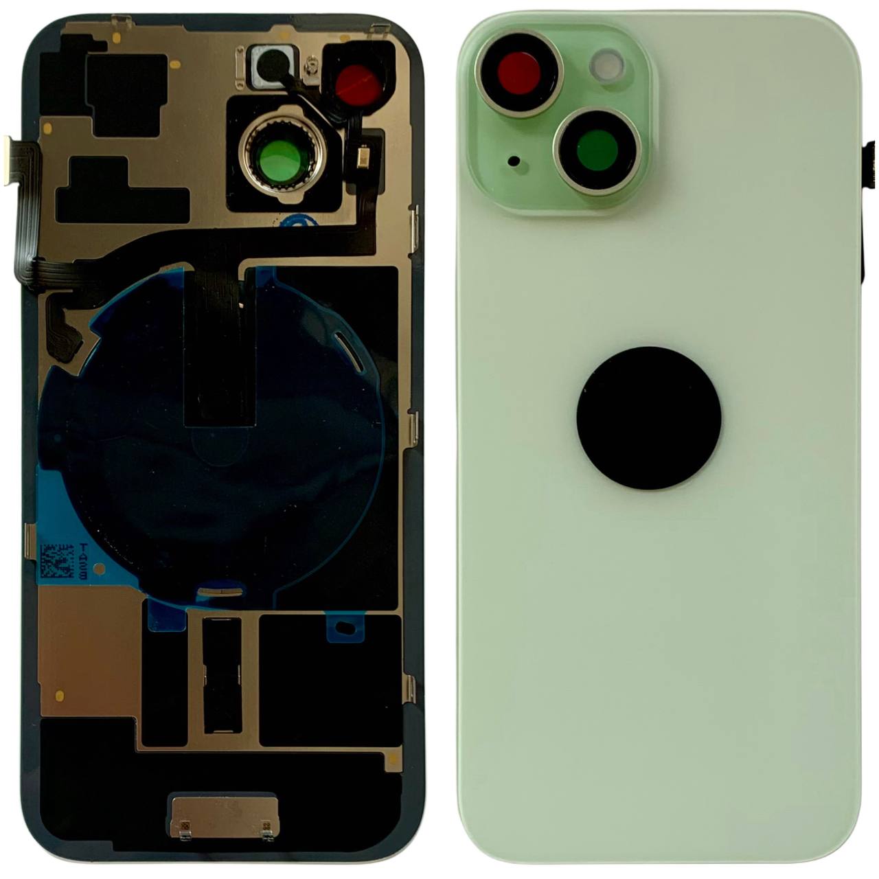 Задня кришка корпуса iPhone 15 green, зі склом камери, MagSafe, NFC, 1:1 Original