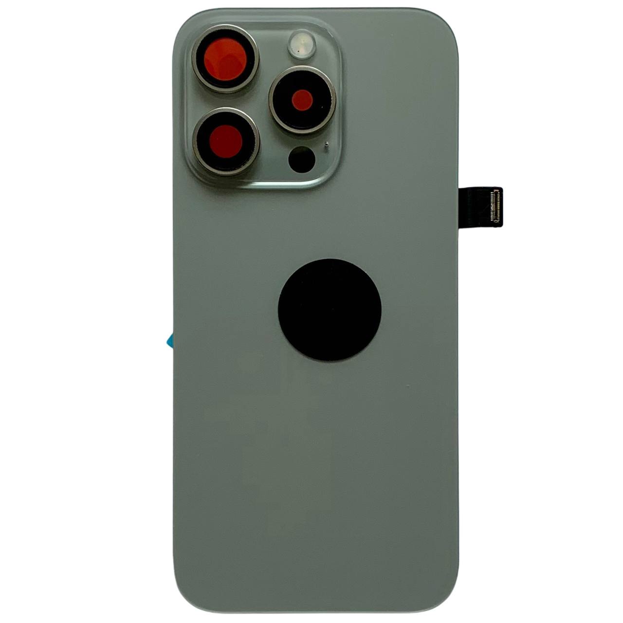 Задня кришка корпуса iPhone 15 Pro gray, зі склом камери, MagSafe, NFC, 1:1 Original