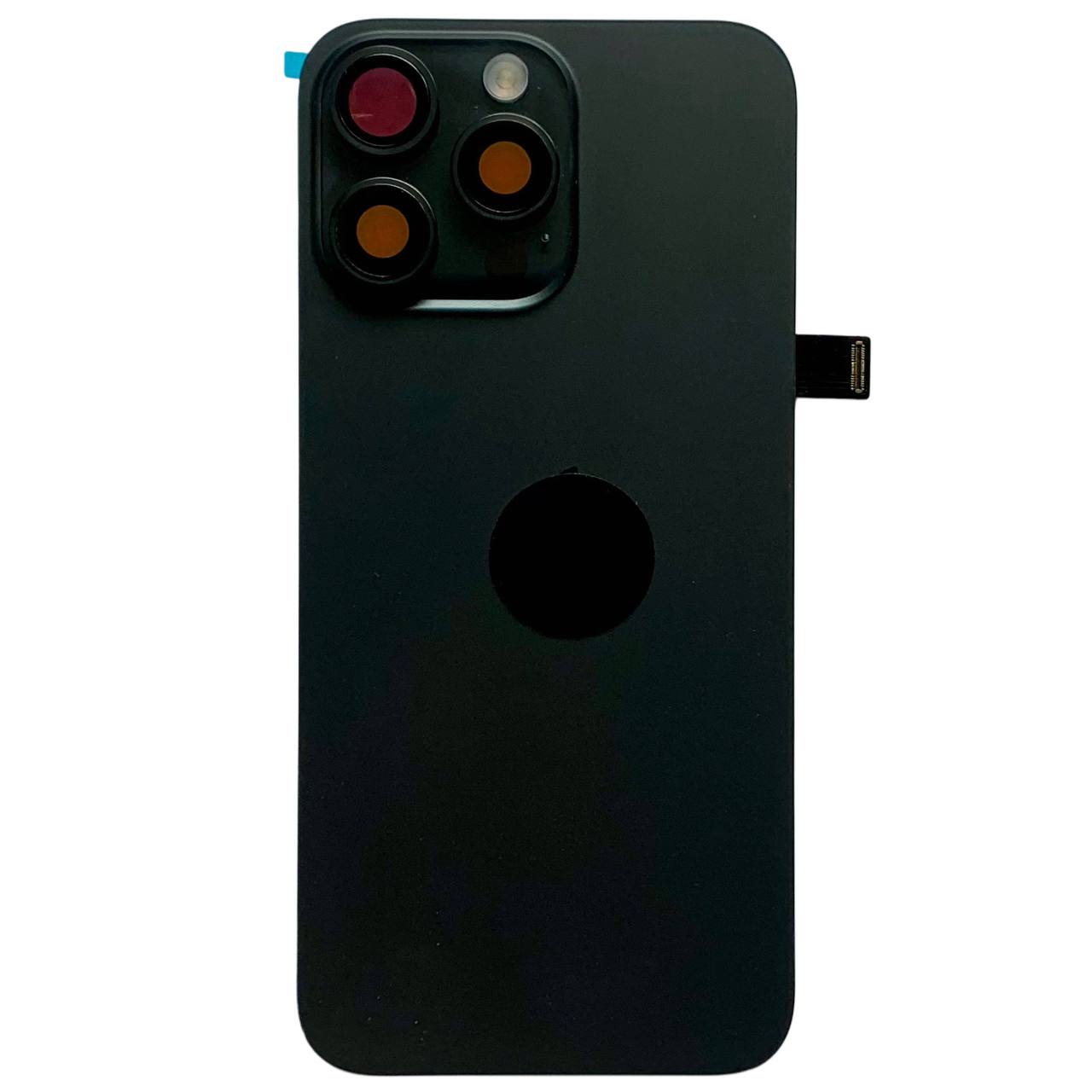 Задня кришка корпуса iPhone 15 Pro Max black, зі склом камери, MagSafe, NFC, 1:1 Original
