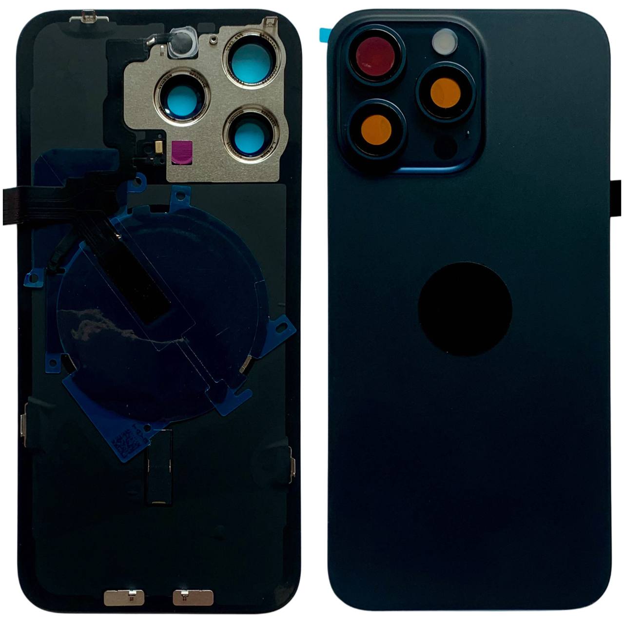 Задня кришка корпуса iPhone 15 Pro Max blue, зі склом камери, MagSafe, NFC, 1:1 Original