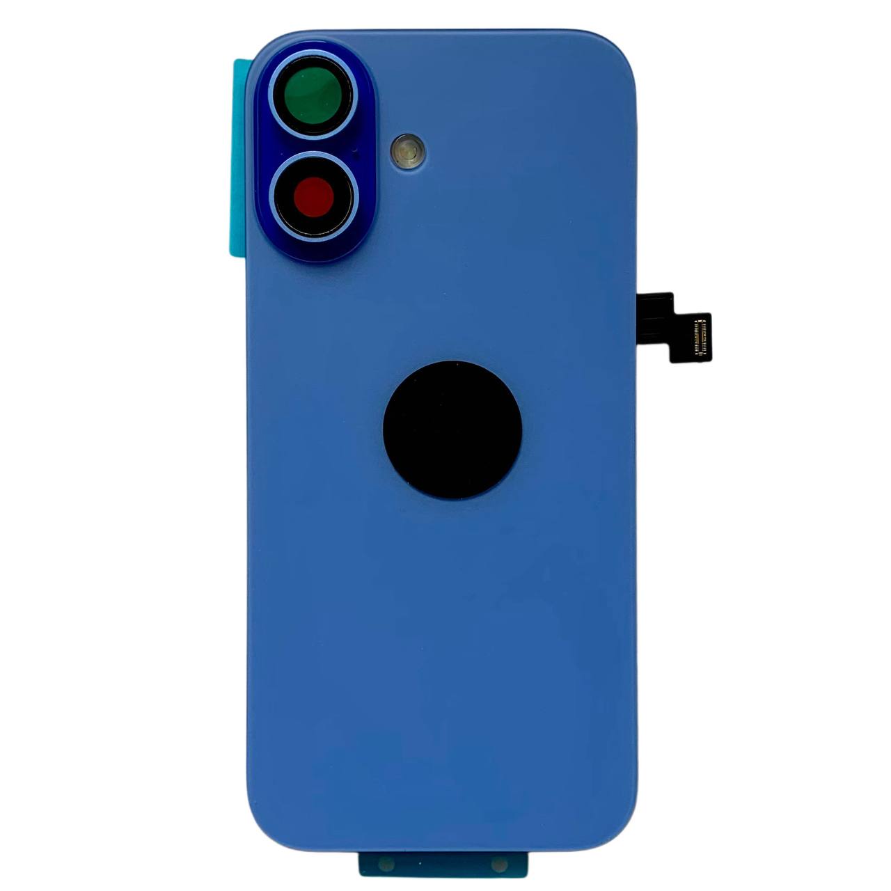 Задняя крышка корпуса iPhone 16 blue, со стеклом камеры, MagSafe, NFC, 1:1 Original
