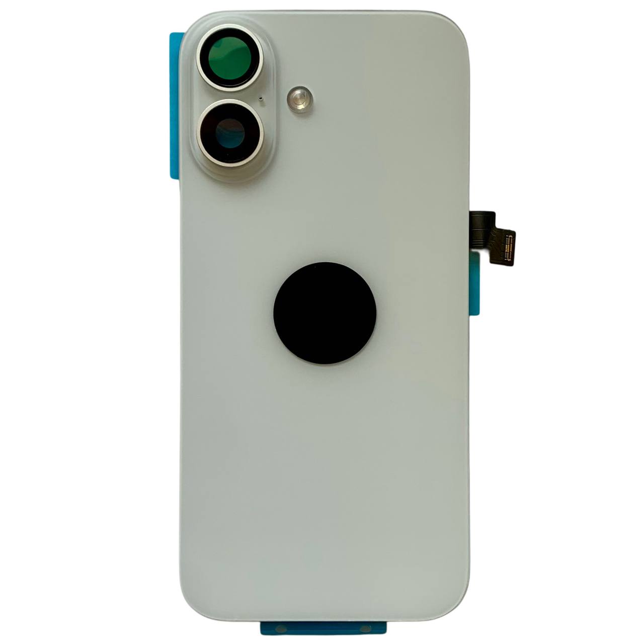 Задняя крышка корпуса iPhone 16 white, со стеклом камеры, MagSafe, NFC, 1:1 Original