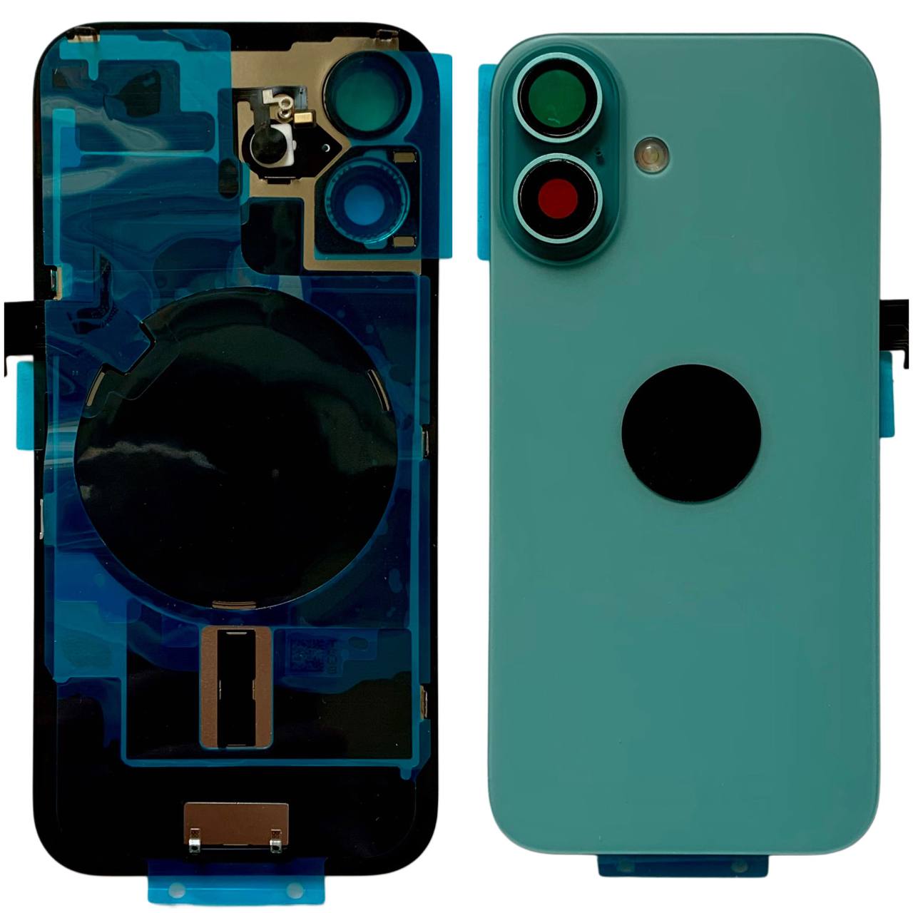 Задняя крышка корпуса iPhone 16 green, со стеклом камеры, MagSafe, NFC, 1:1 Original