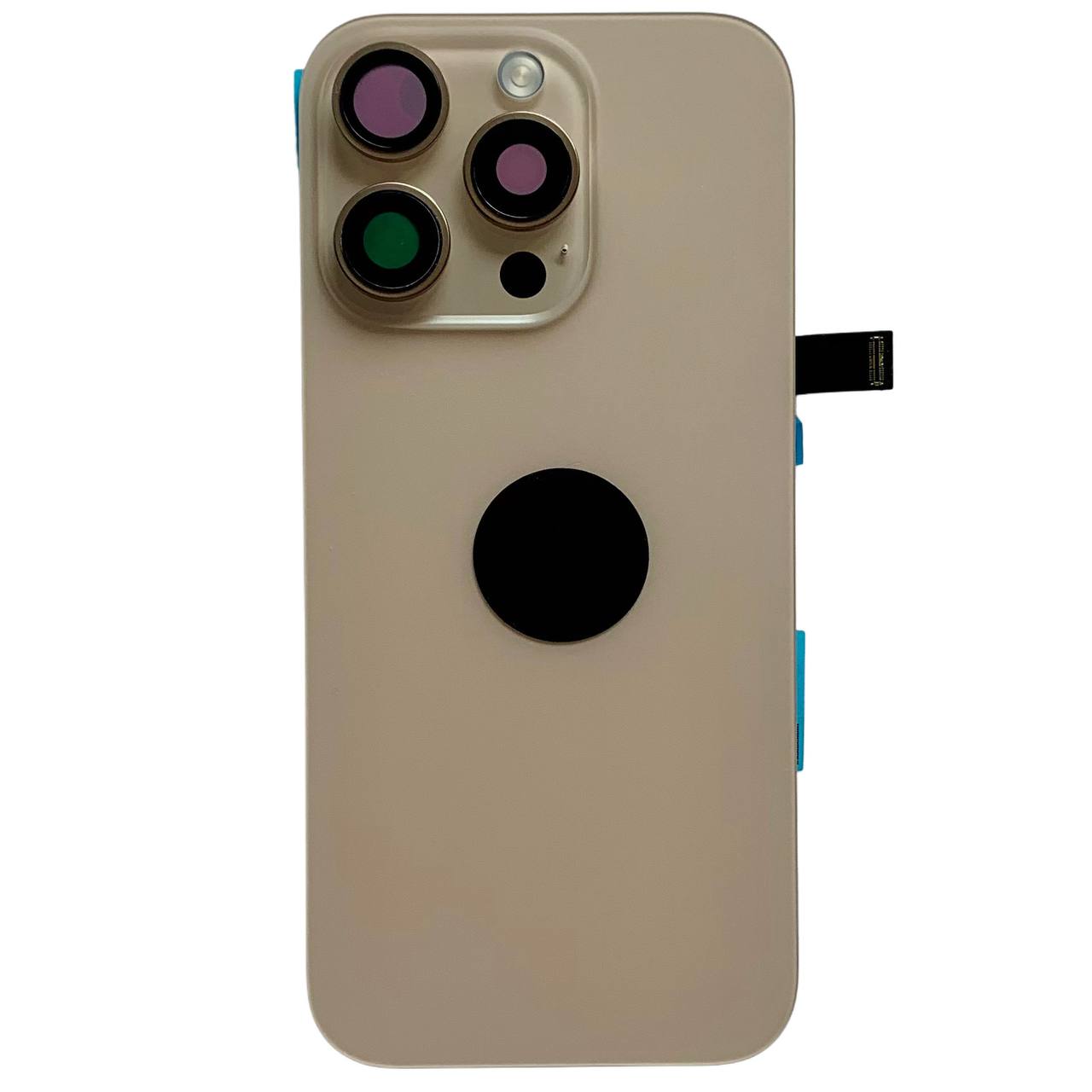 Задняя крышка корпуса iPhone 16 Pro gold, со стеклом камеры, MagSafe, NFC, 1:1 Original