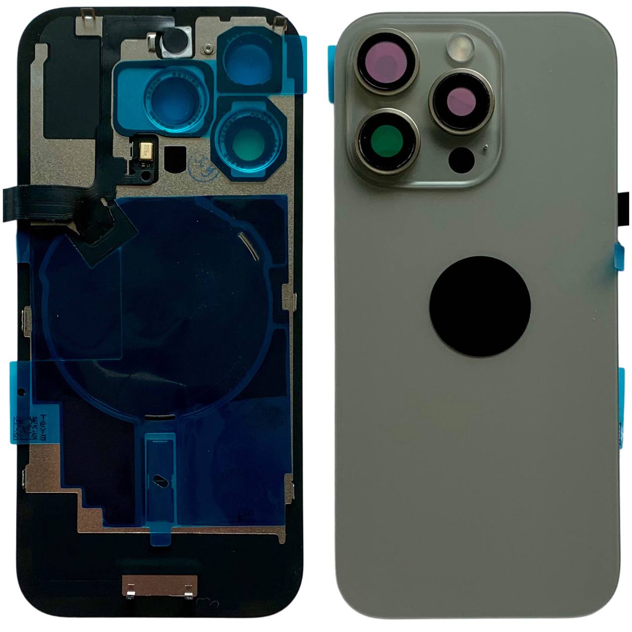 Задняя крышка корпуса iPhone 16 Pro gray, со стеклом камеры, MagSafe, NFC, 1:1 Original