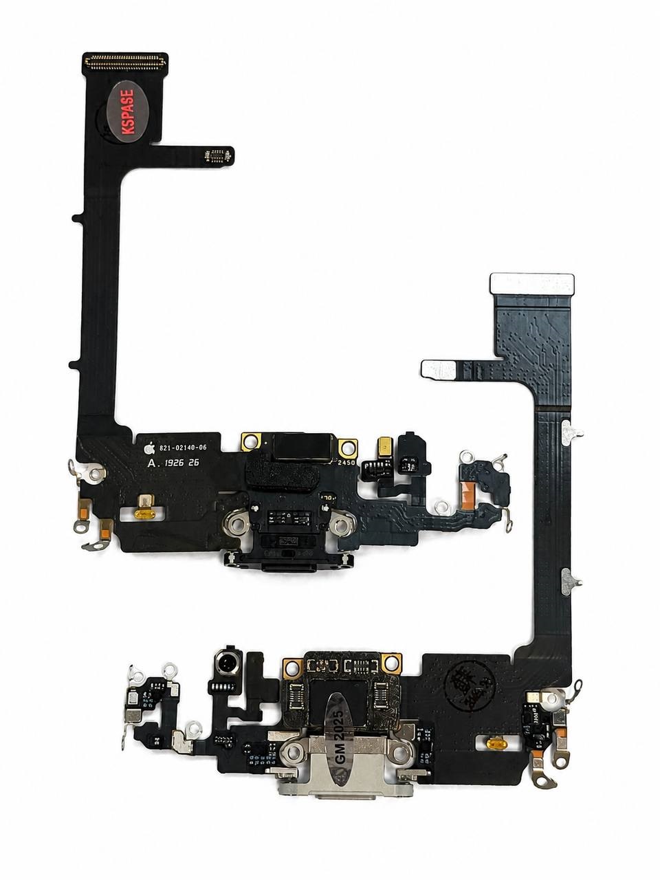 Нижній шлейф iPhone 11 Pro black з портом зарядки та мікрофоном, Original Used