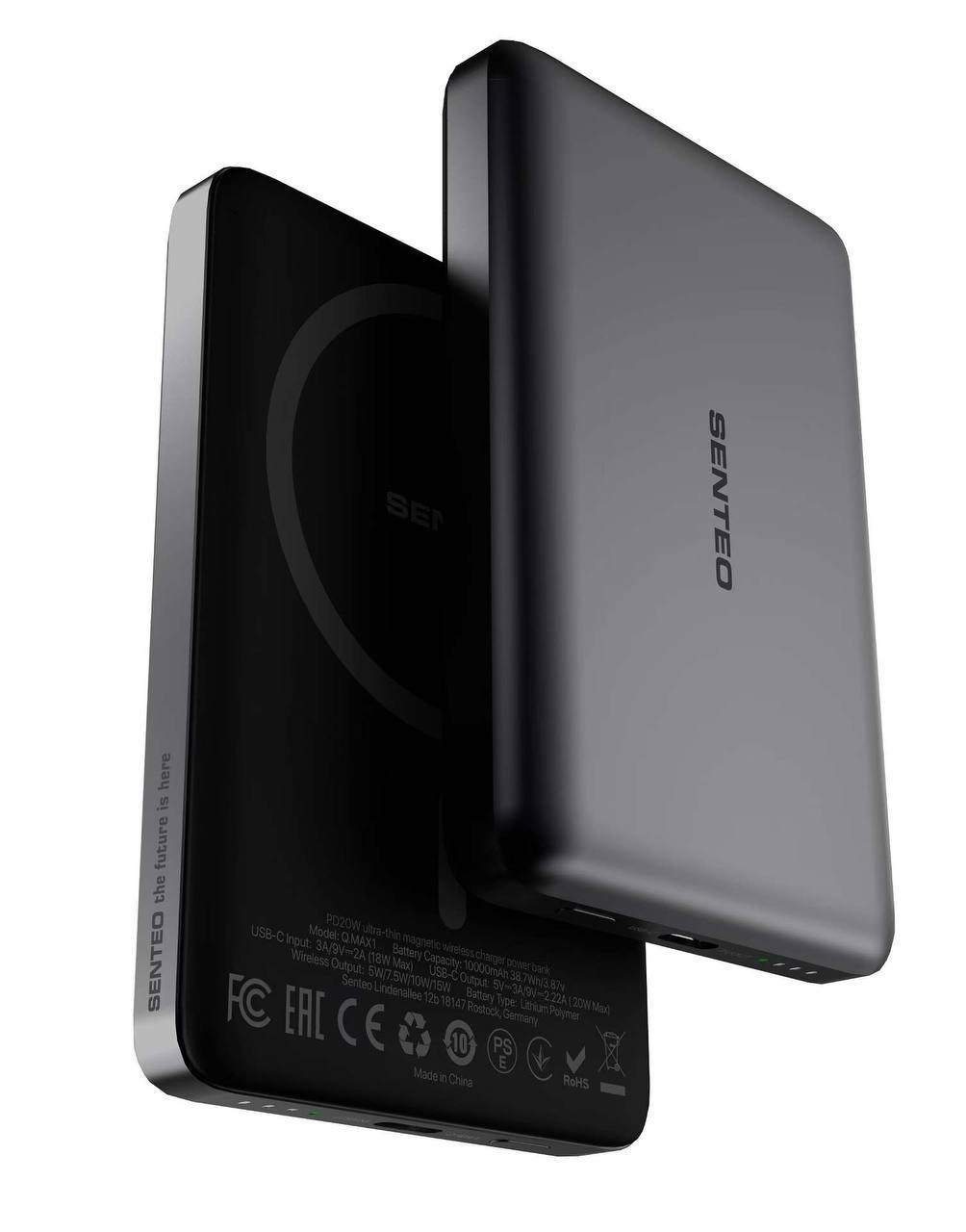 Power Bank SENTEO Q.MAX 1 10000mAh 15W MagSafe space gray