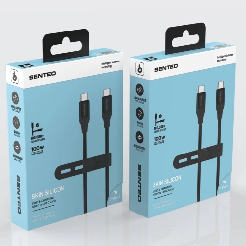 Кабель SENTEO SL-07 100W Type-C to Type-C 1.2m black