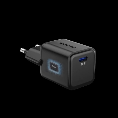 МЗП 1Port SENTEO Z-18 USB-C 3A GaN PD 45W (CE Сертификат) black