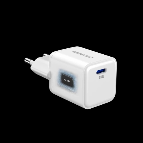 МЗП 1Port SENTEO Z-18 USB-C 3A GaN PD 45W (CE Сертификат) white