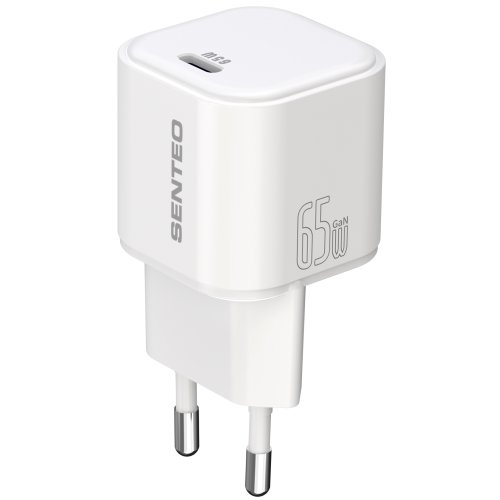МЗП 1Port SENTEO Z-20 USB-C 3A GaN PD 65W (CE Сертификат) white