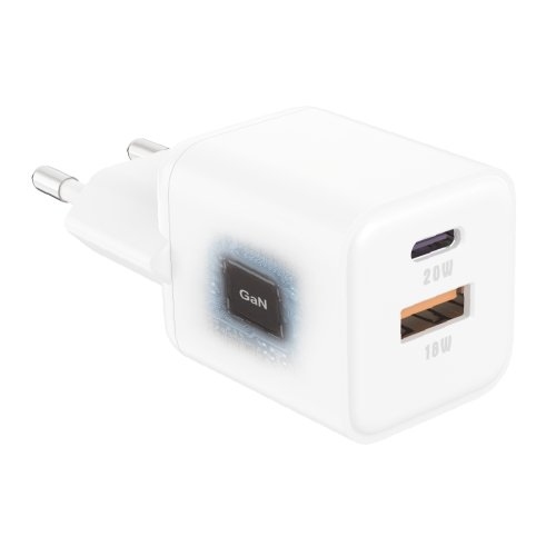МЗП 2Port SENTEO Z-22 USB+USB-C 3A GaN PD 20W (CE Сертификат) white