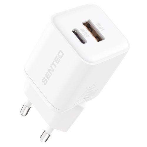 МЗП 2Port SENTEO Z-22 USB+USB-C 3A GaN PD 20W (CE Сертификат) white