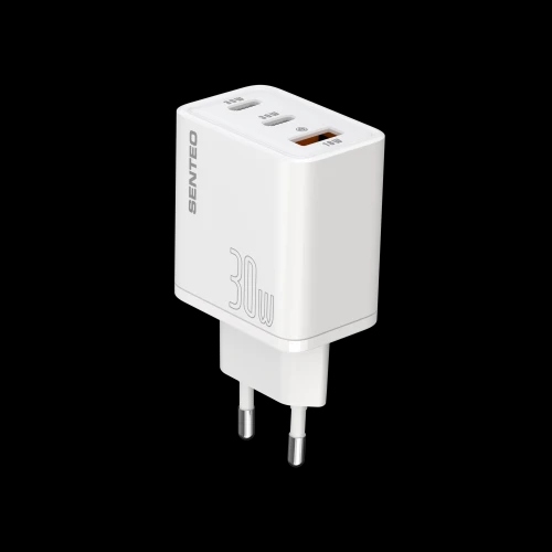 МЗП 3Port SENTEO Z-17 USB+2USB-C 3A GaN PD 30W (CE Сертификат) white