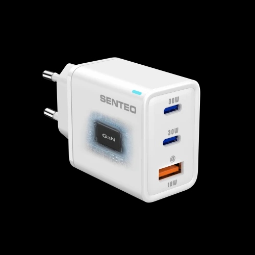 МЗП 3Port SENTEO Z-17 USB+2USB-C 3A GaN PD 30W (CE Сертификат) white