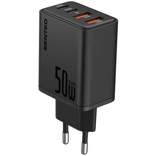 МЗП 4Port SENTEO Z-19 2USB + 2USB-C 3A GaN PD 50W (CE Сертификат) black