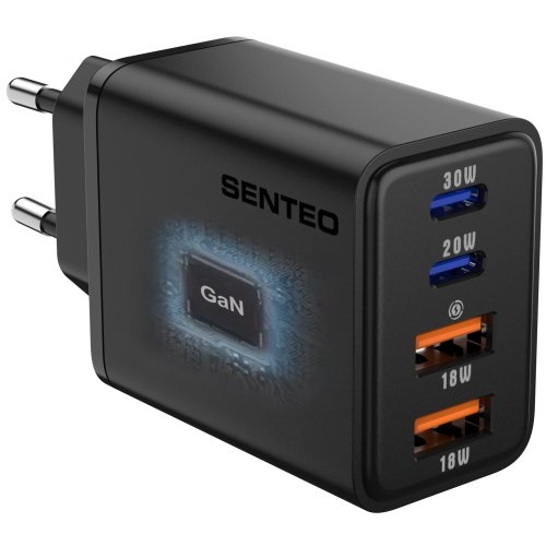 МЗП 4Port SENTEO Z-19 2USB + 2USB-C 3A GaN PD 50W (CE Сертификат) black