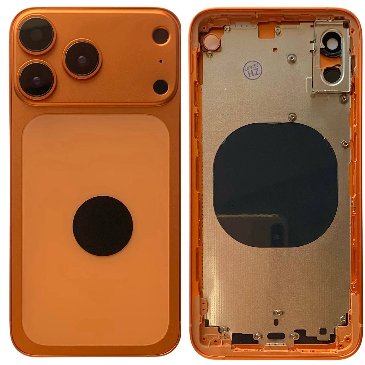 Корпус iPhone Xs orange в формі iPhone 17 Pro, High Quiality