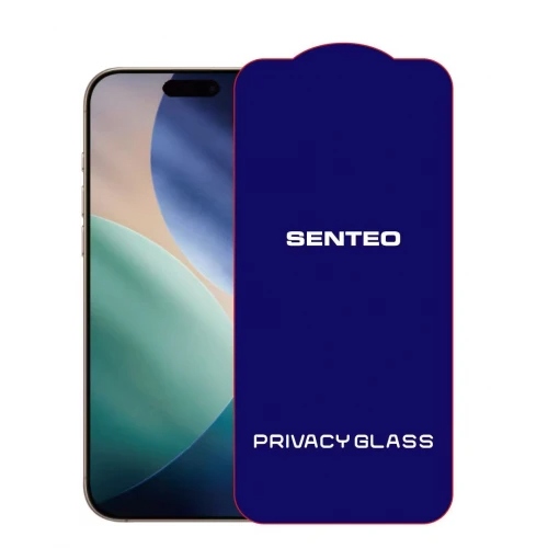 Защитное стекло SENTEO 9H Privacy iPhone 14 Pro Max black (в упаковке)