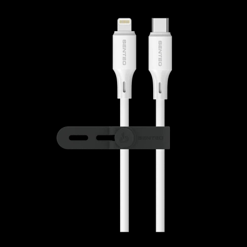 Кабель SENTEO SL-08 nano silicone 30W Type-C to Lightning 1m (white)