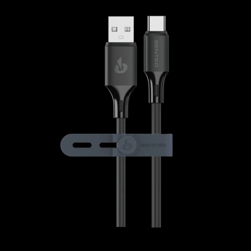Кабель SENTEO SL-08 nano silicone 3A USB to Type-C 1m (black)